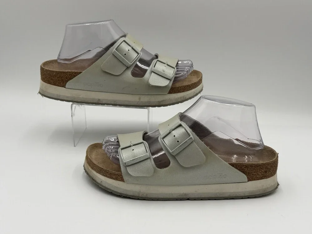 Papillio by Birkenstock Arizona Women’s Size 8/39 white platform sandals